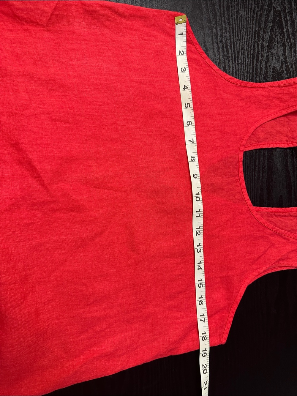 Sleeveless Red Linen Blend Sundress - Picture 7 of 10